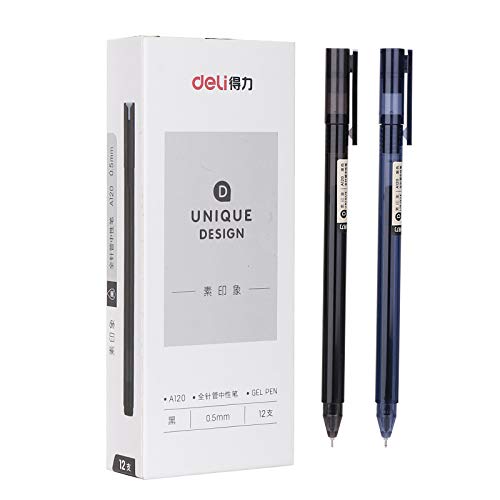 VIDOO 12 Piezas/Caja Gel Plumas 0.5Mm Aguja Completa Nib Negro Tinta Negro/Azul Pluma Barriles Entrega Aleatoria