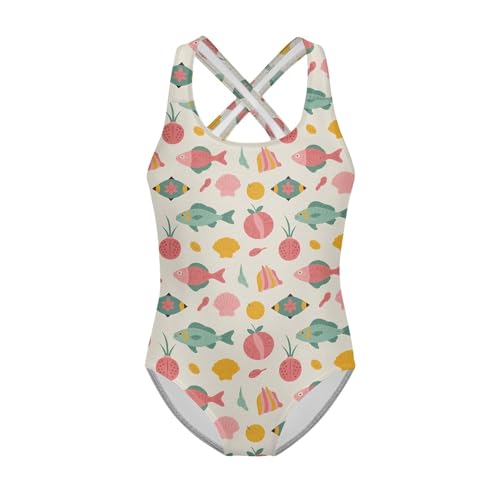 Image of Girls One Piece Swimsuit 3D Sequin Glitter Cross Back Quick Dry Sparkly Bathing Suit for Beach Pool 5-14Y