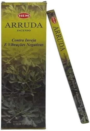 Kit de Incenso Indiano Arruda para Proteção e Limpeza Energética, 6 Unidades