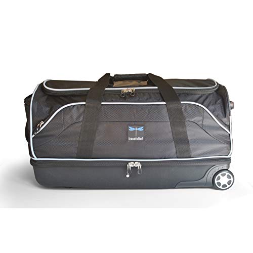 Travolution 28” Wheeled Drop-bottom Duffel With Garment Rack With Pink Trim, one size