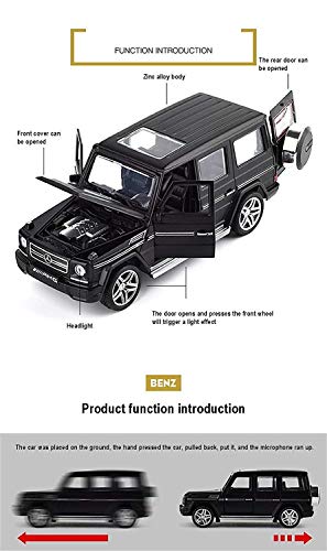 Image of Alloy Car Model Diecasts Metal Toy with Sound /Light /Pull-Back Off-Road Vehicles Car Model Collection Kids Toys Gift Multicolor Pack of 1 (1:32 AMG G65 Black)