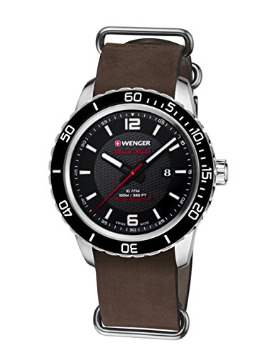 Wenger Unisex-Armbanduhr 01.0851.121 ROADSTER BLACK NIGHT Analog Quarz Leder 01.0851.121 ROADSTER BLACK NIGHT