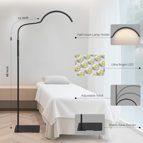 Image of Half Moon LED Floor Light - Professional Shadow-Free, Touch Control Dimmable Lamp | for Lash Techs, Estheticians & Tattoo Artists | Eyelash Extensions, Nail Art, Home & Office