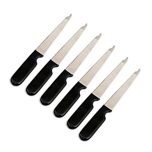 AAProTools Nail Files Plastic Handle Metal Double Sided Nail Sanding Tool Polishing File Pack of 6