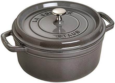 STAUB Cast Iron Roaster/Cocotte, Round, 24 cm, 3.8 L, Cherry Red