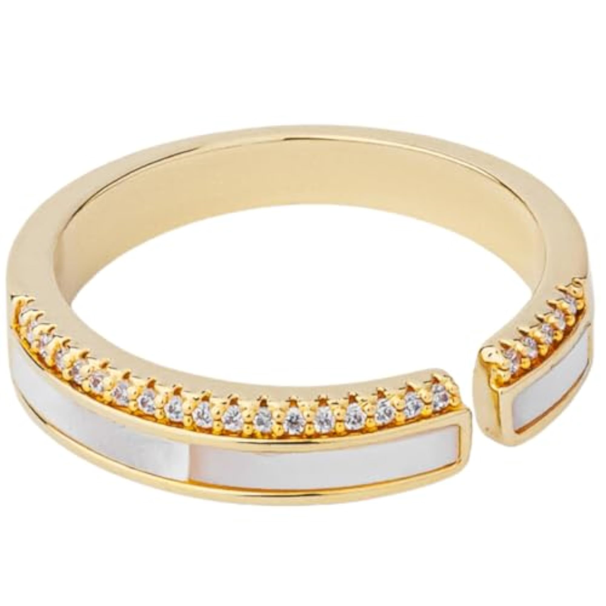 Women's Dainty Marble Gate Stackable Ring, Gift for Her