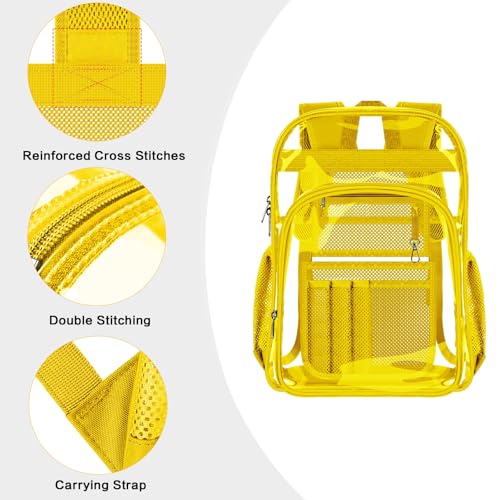 Image of PAMANO Clear Backpack Transparent Heavy Duty School PVC Bookbag See Through Bag Boys and Girls for College Work Travel Security