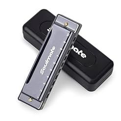 Soulmate Blues Harmonic Mouth Organ 10 Hole 20 Tones C Key with Case Diatonic Harmonica for Beginner, Students, Professional Player, Adult, Friends, Gift Black - Les Beatles, Paul McCartney, John Lennon, RIngo Starr, George Harrison