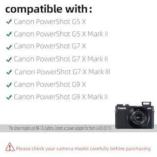 Glorich DR-110 DC Coupler NB-13L Dummy Battery ACK-DC110 AC Power Adapter Kit Compatible with Cameras Canon PowerShot G5 X, G5 X Mark II, G7 X, G7 X Mark II, G7 X Mark III, G9 X, G9 X Mark II