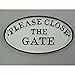 Produktbild GR Nostalgie Türschild Eisen Emaille Please Close The Gate Gusseisen Tür Schild Gartentor