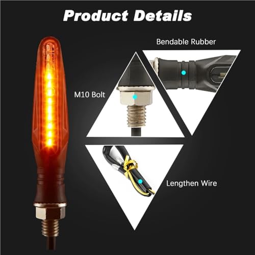 Feu arrière clignotants moto 335SMD effet fluide universel - 3