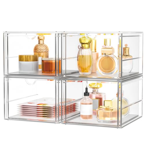 Versatile Acrylic Makeup Organizer - Transparent Drawer Storage