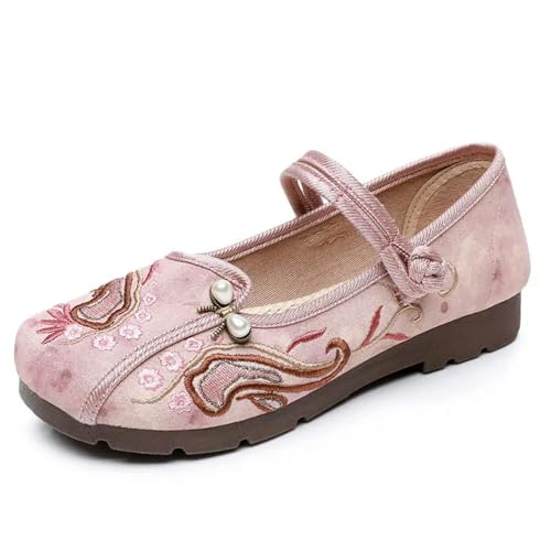 Mom's Cloth shoesMom's Lace-Up Canvas Embroidered Flat Shoes