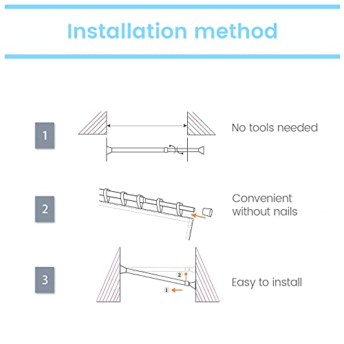 MUHOO 3 Pezzi Asta per Tenda con Molla a Tensione
