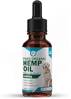 Wanderfound Pets - Hemp Oil for Dogs & Cats 5000mg - Anti-Separation Anxiety, Joint Pain, Stress Relief, Arthritis, Seizures, Chronic Pain Relief, Anti-Inflammatory - Omega 3, 6, 9 - 100% Organic