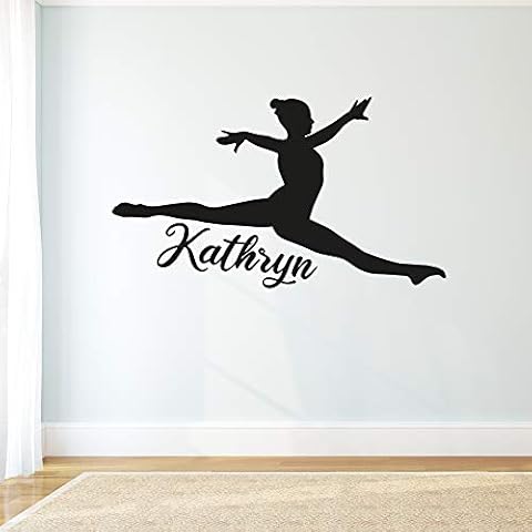 Gymnastics Jump Personalised Name Wall Sticker Art Home Decal Mural (60cm Width x 35cm Height) Cover