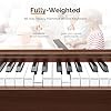 Glarry Digital Piano 88 Weighted Keys with Piano Headphones, Full Weighted Hammer Heavy Action Electric Keyboard Piano for Beginners, Piano Keyboard with 3-Pedal Unit, Double Bluetooth (Black Walnut)