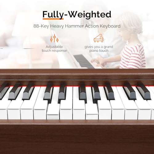 Piano numérique Glarry touché lourd 88 touches pour progresser rapidement sans bruit