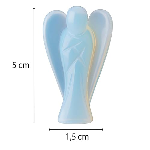 Miniatura 47 de Estatua de ángel de angelita de 2 pulgadas, hermosa piedra preciosa de ángel de la guarda, ángel de cristal natural, tallados a mano para promover