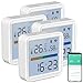 Produktbild Luminea Home Control Hygrometer WLAN: 4er-Set WLAN-Temperatur-und Luftfeuchtigkeitssensor, Datenlogger (Thermometer WiFi, Temperaturmessung, Luftbefeuchter für Heizung)