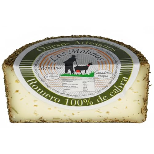 Queso Artesano Romero 100% de Leche de Cabra Medio 225 gr | Queso Gourmet Elaboración Tradicional y Casera con Ganadería Propia | Sabor Único y Natural