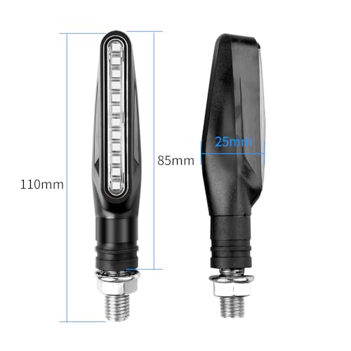 Clignotant pour moto arrière LED 12V étanche IP68 dynamique flexible - 6