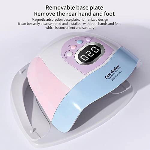 Cute Godess Uv Led Nail Lamp 220W Fast Dryer Nail Curing Lamps For Home & Salon Uv Nail Dryer For Gel Polish With Automatic Sensor -4 Timers Professional Nail Art Accessories Purple #TOP4
