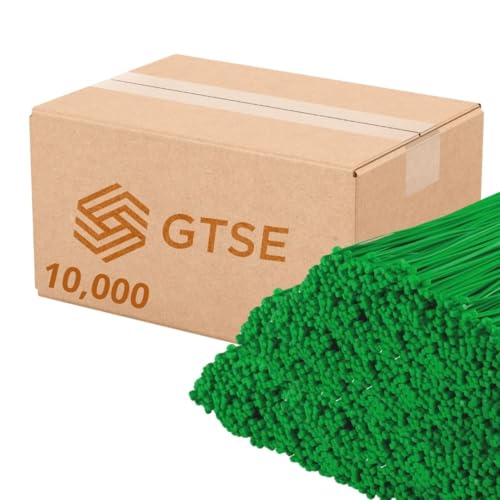 GTSE 14 Inch Green Zip Ties, 10,000 Bulk Pack, 50lb Strength, UV Resistant Long Nylon Cable Ties, Self-Locking 14" Tie Wraps
