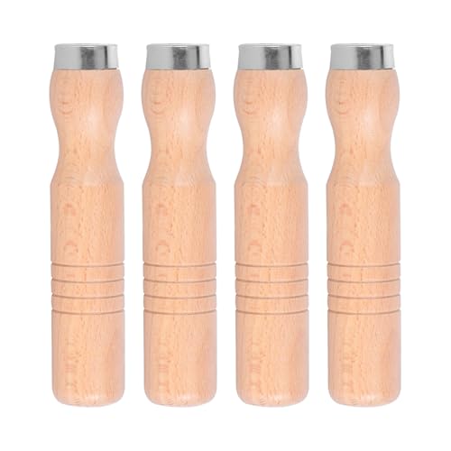 TEHAUX Mango de Lima de Madera Rojo para Escofinas y Herramientas de Corte Pack 4 Piezas Compatible Limas de 10-16 Pulgadas Accesorio Manual para Carpintería y Trabajo en Madera