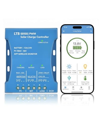 Contrôleur Chargeur Solaire 20A 12V/24V avec USB