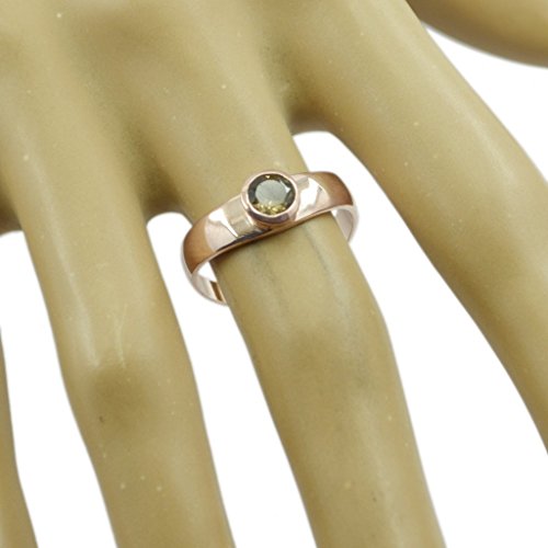 Bague en quartz fumé et argent 925 doré rose une splendeur artisanale