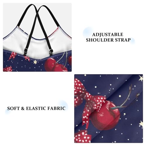 Girls Swimsuit Polka Dot Bow Cherry Pattern One Piece Swimwear3