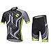 Produktbild Antrect Herren Kurzarm Radtrikot, Elastische Atmungsaktive Fahrradbekleidung Fahrradtrikot Set Kurzarm + Radhose mit 3D Sitzpolster
