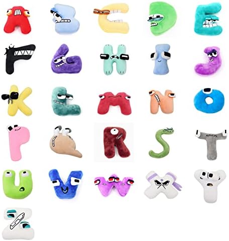 English Letters Series Alphabet Plush Toys, Soft Plush Animal Toys,Fun Alphabet Stuffed Plush Figure for Birthday,Father's Day, Mother's Day, Valentine's Day Gifts (26 Letters)