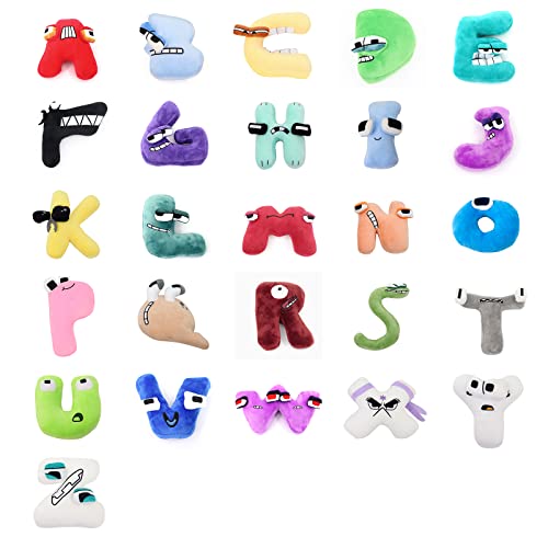 PHYMAT 1PCS Alphabet Lore Jouets en peluche Alphabet Lore Jouet doreiller Éducatif 20cm (L)