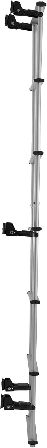 RecPro RV Toy Hauler Low Profile Universal 90.5" Collapsible Ladder with Hinges (Silver)
