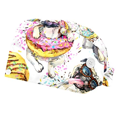 Chapeaux de Travail Chien Aquarelle - Lot de 2 Couvre-Chefs Mixtes