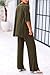 KIRUNDO Womens Loungewear Set 2025 Trendy Summer Casual Short Sleeve Tops Wide Leg Lounge Pants Set Going Home Outfit For Mom After Birth(Army Green, Small)