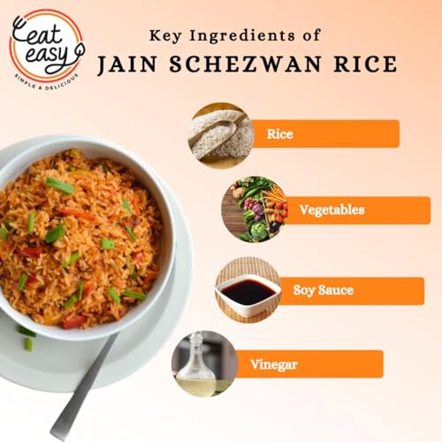 Image of Eat Easy Jain Schezwan Rice - 95g | No Garlic No Onion Ready to Eat & Cook | Freeze Dehydrated Instant Rice | 100% Veg | No Preservatives | Just Add Water