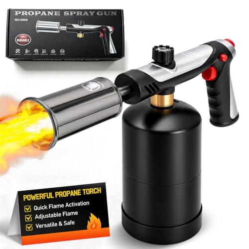 Propane Torch Gun Flame Thrower for Grill, Weed Burner, One-Touch Max Fire
