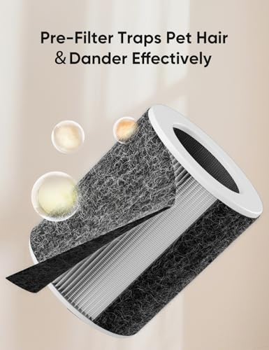 Image of KJ02 Pet Air Purifier + 1 Pack Replacement Filter + 6 Packs Replacement Pre-Filters