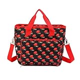 Yarn Storage Bag Knitting Bag Multifunctional Knitting Needle Bag with (red)