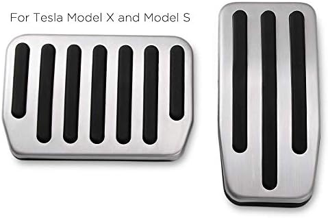 RangerRider Non-Slip Aluminium Alloy Accelerator and Brake Pedal Covers Pads for Model S and Model X, No Drilling, Set of 2