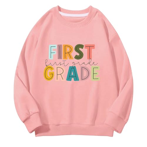First Grade Graphic Sweatshirts Back to School Clothes First Day of School Long Sleeve Crewneck Y2K Vintage Tee Tops4