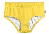 City Threads Girls' Swimwear Lined Briefs Bikini Bottoms Beachwear SPF UPF 50+ Wide Elastic Brief Rashguard Beach Pool Mix Match, Yellow, 8