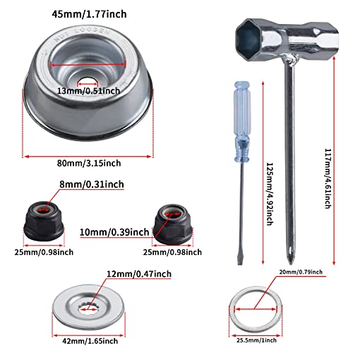 Plumia 8 Inch Steel Wire Rotary Brush Cutter Trimmer Head Weed Blade Cutter With Universal Adapter Kit Compatible With Husqvarna, Stihl, String Trimmers, Gardening Lawnmower, Moss Grass Rust Removal #TOP2