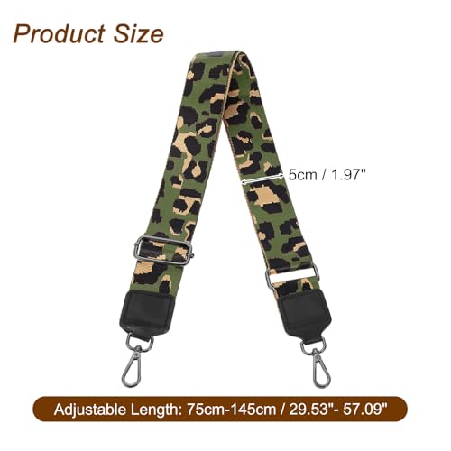Image of uxcell Wide Shoulder Strap, 5cm Adjustable Purse Strap Replacement Crossbody Strap for Shoulder Bag Wallets, Dark Green, Black Square Mouth Buckle