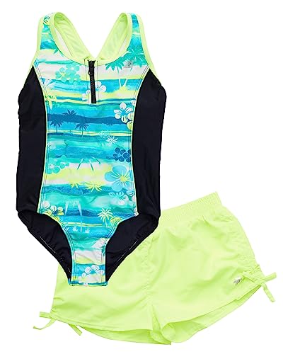 Image of ZeroXposur Big Girls' One Piece Swimsuit with Board Short