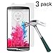 LG G3 Screen Protector,TANTEK [Bubble-Free][HD-Clear][Anti-Scratch][Anti-Glare][Anti-Fingerprint] Premium Tempered Glass Screen Protector for LG G3,[Lifetime Warranty]-[3Pack]