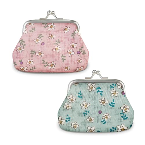 Energather 2pcs Mini Coin Purse, Cute Change Purse Small Coin